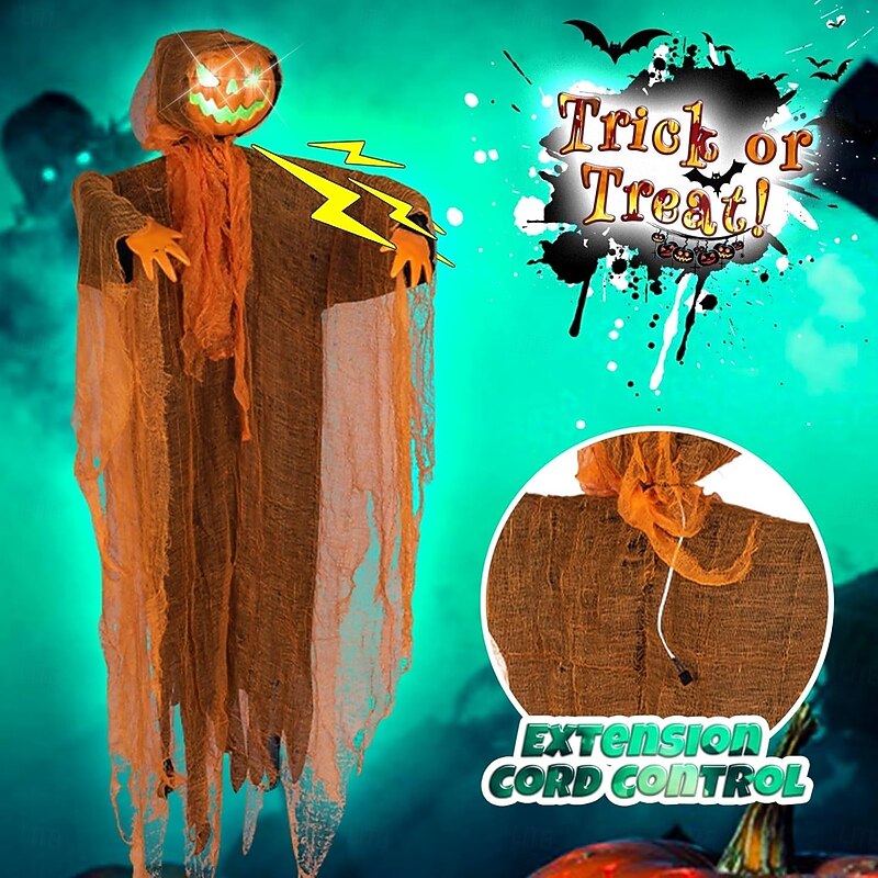 Ghostly Halloween Glowing Pumpkin Skeleton Pendant Decoration Fun Activity for All Age Halloween Themed Decorations Children and Adults2