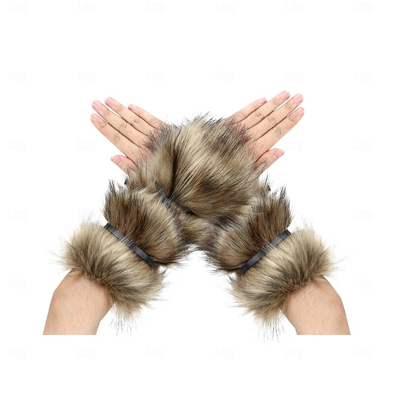 Retro Vintage Medieval Renaissance Outfits Faux Fur Costume Warrior Viking Fancy Dress Men's Viking Halloween Carnival Performance Party LARP Adults Shawl Leg Warmers More Accessories4