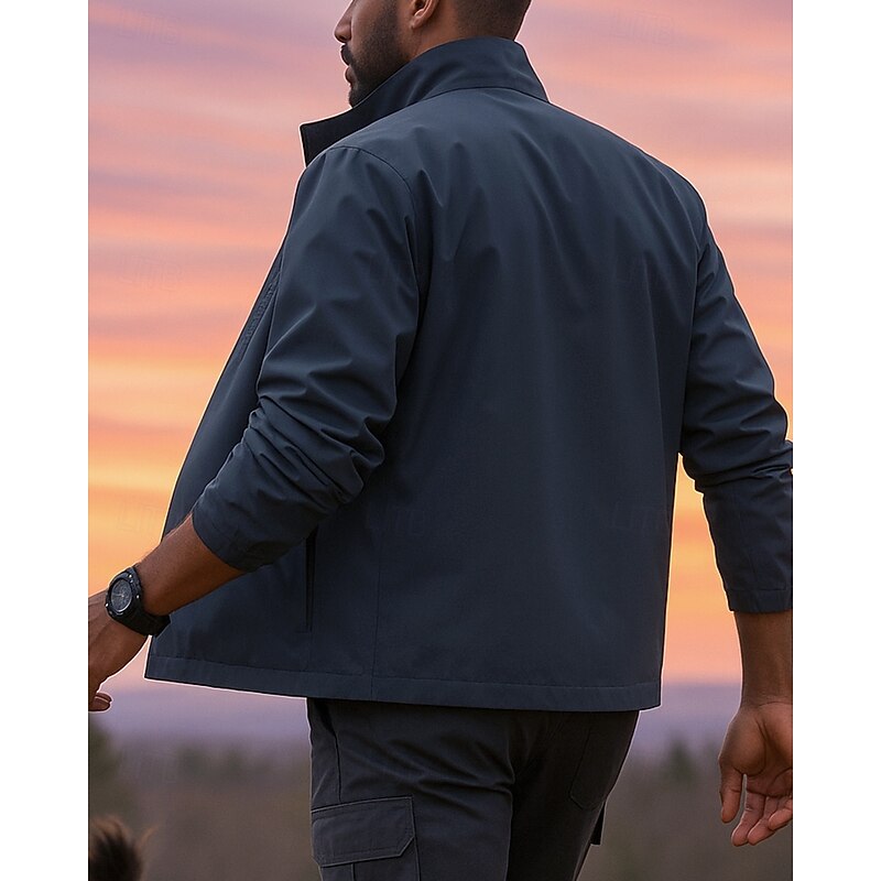 Men's Windbreaker Outdoor Jacket Hiking Jacket Outdoor Waterproof Windproof Hiking Outfits Hiking Clothes Spring Autumn / Fall Jacket Hunting Climbing Running Patchwork Dark Grey Green2