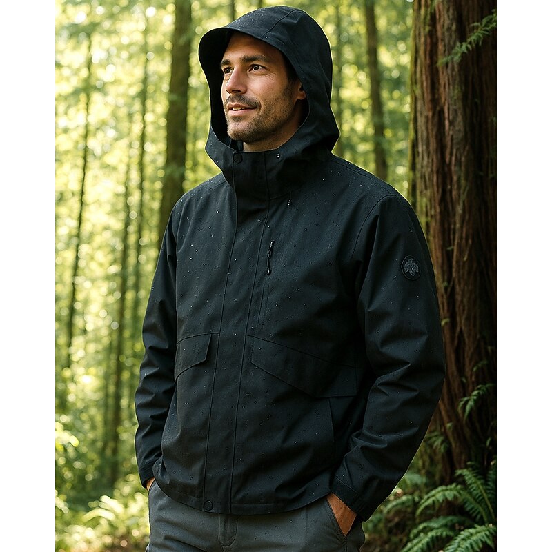 Men's Windbreaker Hiking Jacket rain coat Outdoor Waterproof Windproof Lightweight Hiking Outfits Hiking Clothes Spring Autumn / Fall Top Camping / Hiking / Caving Running Black Pink Green