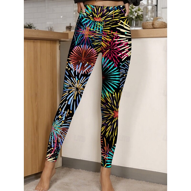 Women's Pants Trousers Leggings Cozy Leggings Streetwear Casual Full Length High Waist Butterfly Elastic Waist Print Breathability Comfortable Stretchy Vacation Street Daily Wear Black Blue Purple3