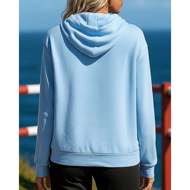 Women's Pullover Sweatshirt Hoodie Trackshirt Long Sleeve Top Athleisure Fall Solid Colored Sun Protection Windproof Outdoor Jogging Running Sportswear Activewear Black White Pink2
