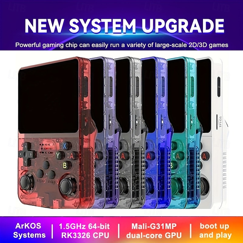 R36S Handheld Game Console 3.5 Inch IPS Screen Retro Game Console Linux System Screen Portable Pocket Video Player Travel Essentials 64GB and128G Extra Large Memory