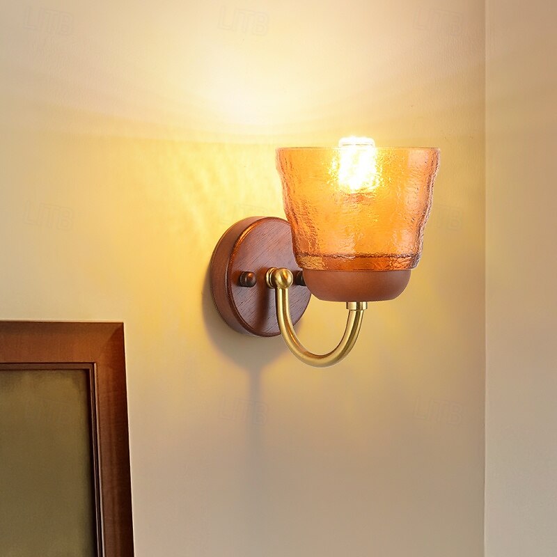 Wall Sconce, Modern Wall Light Fixtures, Farmhouse Wall Sconces with Clear Glass Shade, Wall Lights for Living Room, Bedroom, Stair, Bathroom, Hallway 110-240V3