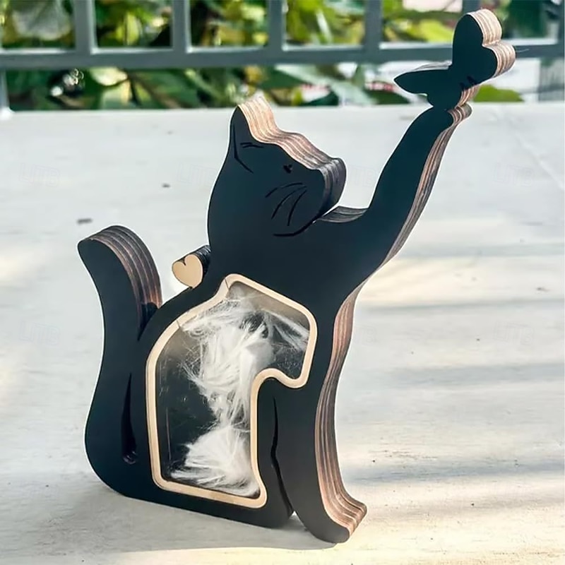 Wooden Pet Hair Memorial Case Cats Dogs Hair Memorial Keepsakes Display Box Suitable for Storing Dogs Cats-Fur, Teeth, Nails, Bone Ashes3