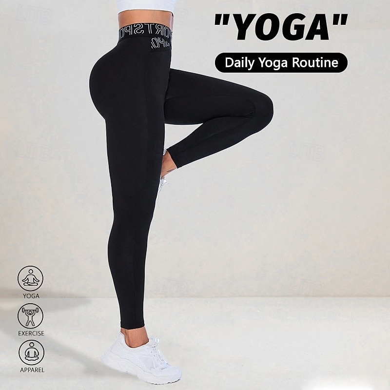 Women's Capri Leggings Yoga Leggings Tummy Control High Waist Gym Dance Athletic Bottoms Solid Color Black Fall Sports Activewear Tight Fit