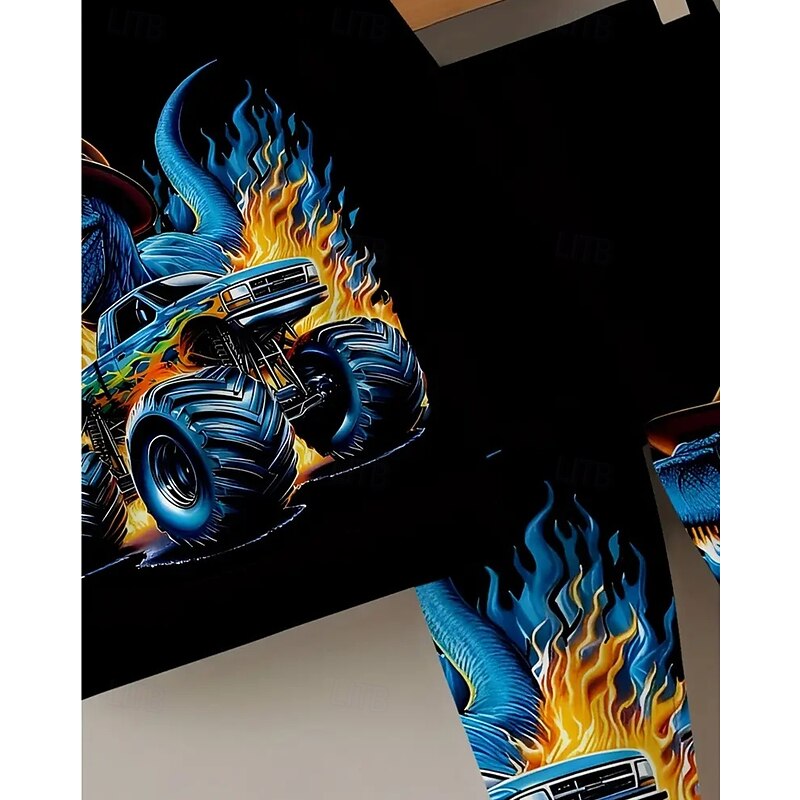 Boys' 3D Dinosaur Hoodie & Sweatpants Set Sports Suit Tracksuits Long Sleeve Spring Fall Daily Basic Casual Kids 4-12 Years Hooded Outdoor Vacation Sports Tailored Fit4