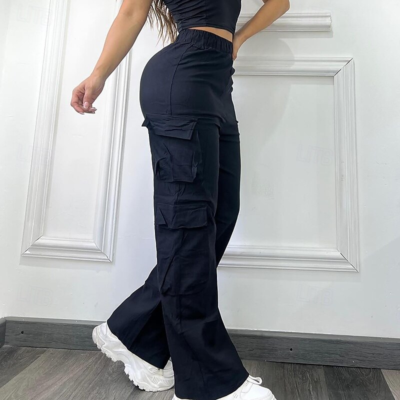 Women's Cargo Pants Hiking Pants Trousers Summer Outdoor Regular Fit Waterproof Bottoms Pocket Elastic Waist Black Coffee Camping / Hiking Running S M L XL4
