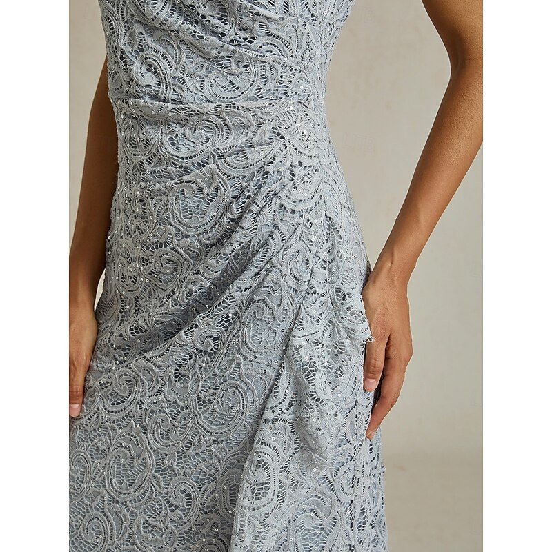 Women's Maxi Dress Sheath Dress Elegant Party Birthday Solid Color Sleeveless Crew Neck Gray Summer3