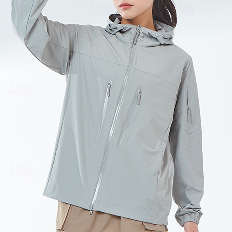 Women's Outdoor Jacket Softshell Jacket Hiking Jacket Outdoor Thermal Waterproof Windproof Warm Hiking Outfits Hiking Clothes Winter Top Camping / Hiking / Caving Traveling Black White Khaki3