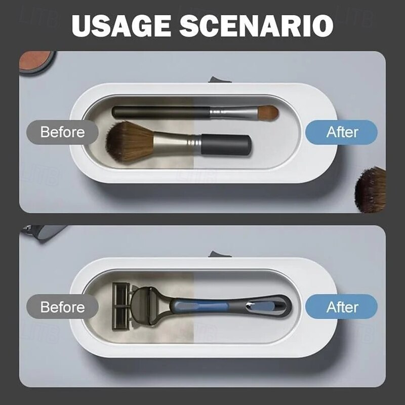 Ultrasound Cleaning Machine Portable Multifunctional Cleaner for Glasses Jewelry Retainers Razor Household Automatic Ultrasonic Washer Compact Deep Cleaning Device for Home Use2