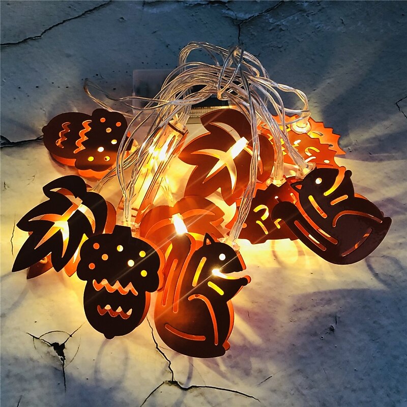 Pinecone Squirrel Hedgehog Maple Leaf Shaped Light String Bedroom Living Room Decorative Light Festival Party Decoration Atmosphere Light Battery Box Power Supply 1.5m String Lights 10 LEDs   1 set3