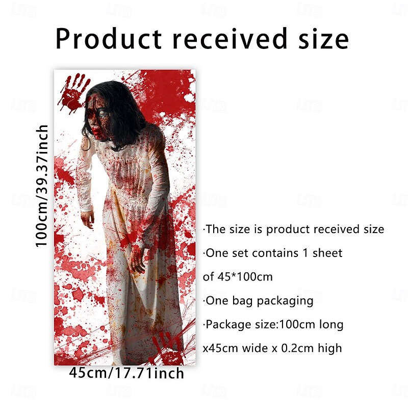 Halloween Window Clings Wall Sticker Bloody Handprints & Shadow Claw Stickers, Double-Sided Static Glass Decals for Home Party Wall Window Decor2