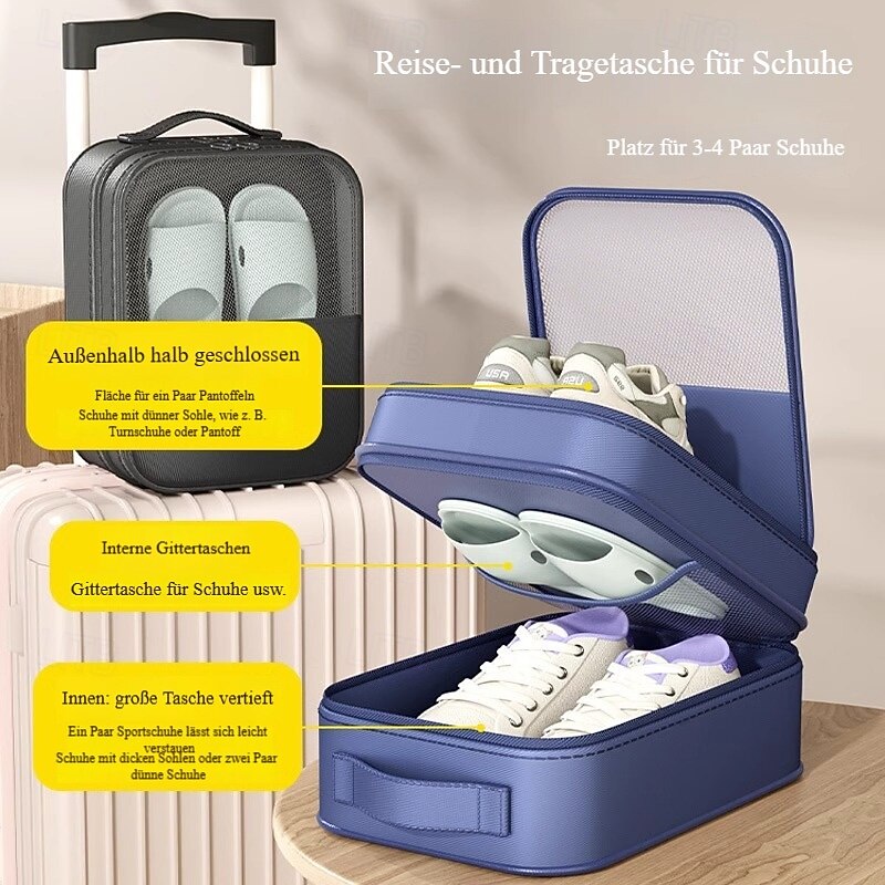 2pcs Travel Shoe Bags, Oxford Twill Fabric Shoe Storage Organizer for Travel, Portable Shoe Pouch for Luggage, Clothes, and Accessories