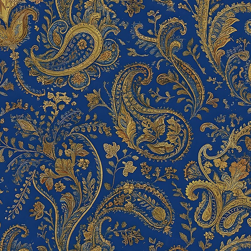 Men's Paisley Floral Print Flowers Shirt Stand Collar Shirt Long Sleeve Ethnic Vintage Retro Vacation Dailywear Spring Fall Mandarin Collar Band Collar Button-Down Linen Like Shirt Dark Blue2