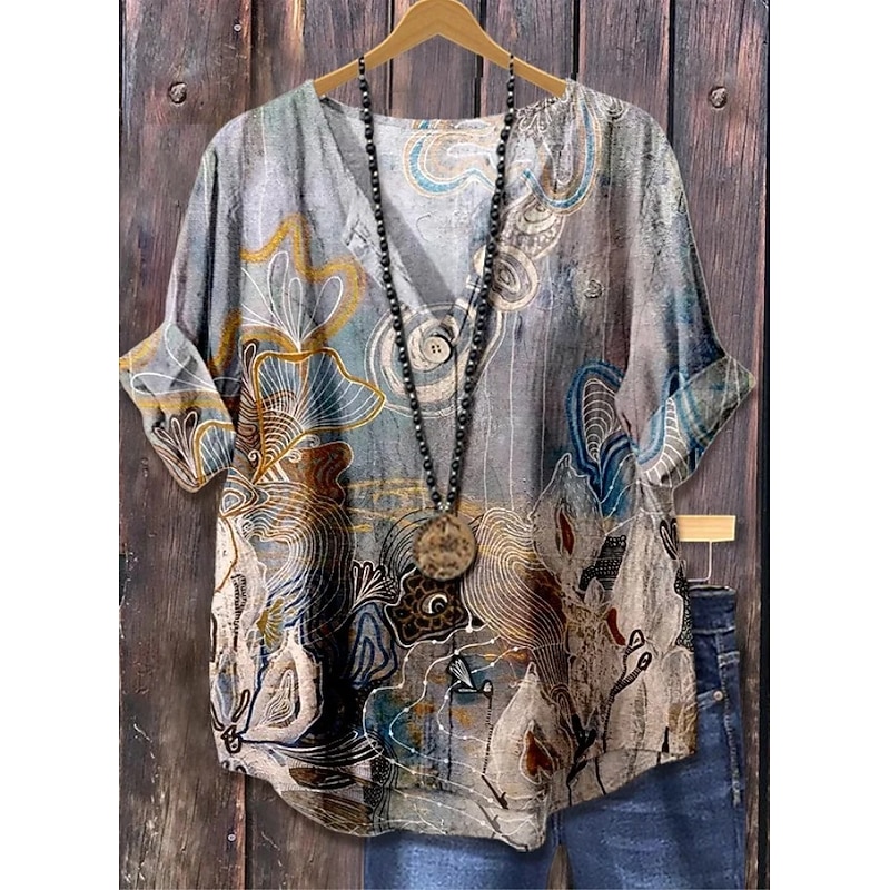 Women's Boho Shirt Elegant Bohemia Active  Daily Holiday Beach Wear Pink Red Blue Brown Summer Spring Fall3