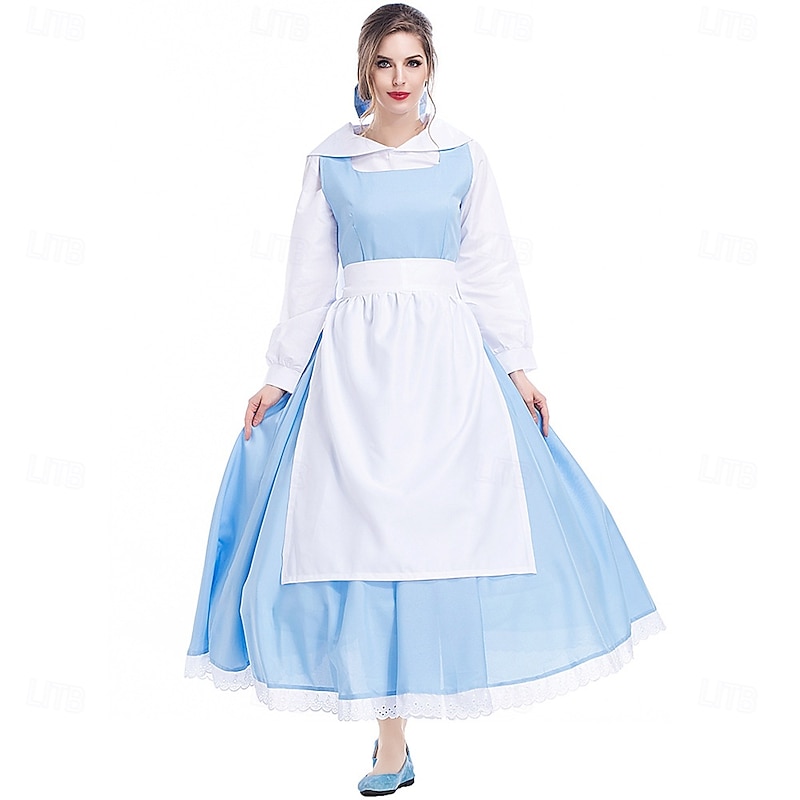 Beauty and the Beast Fairy Tale Princess Belle Dress Storybook Characters Anime Movie Cosplay for Girls' Kid's Halloween Carnival World Book Day Performance Educational Dress Up School Event Dress Up4