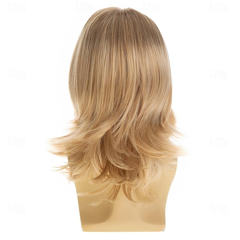 Mens Blonde Wig Short Layered Natural Synthetic Halloween Cosplay Costume Party Full Wigs3