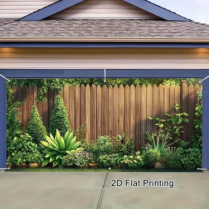 Outdoor Garage Door Cover Hedge Fall Autunm  Banner Large Tapestry Backdrop Decoration for Holiday Outdoor Garage Door Home Wall Decorations4