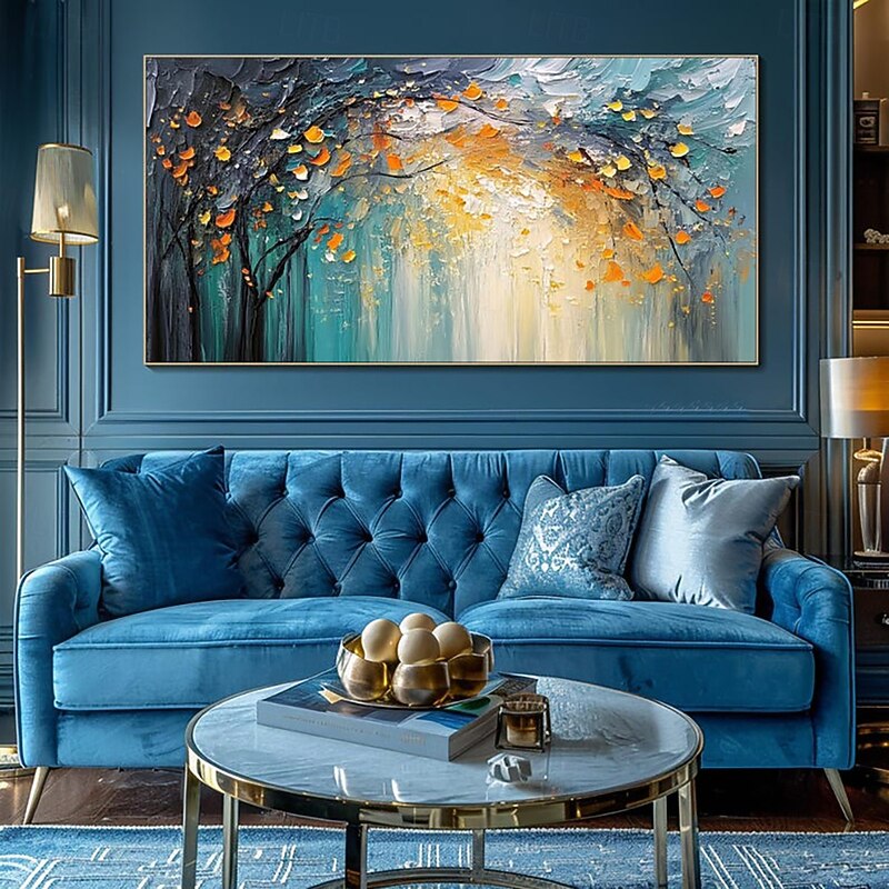 Handmade Oil Painting Canvas Wall Art Decoration Modern Abstract Forest Landscape for Living Room Home Decor Stretched Frame Hanging Painting/Rolled Canvas (No Frame)2