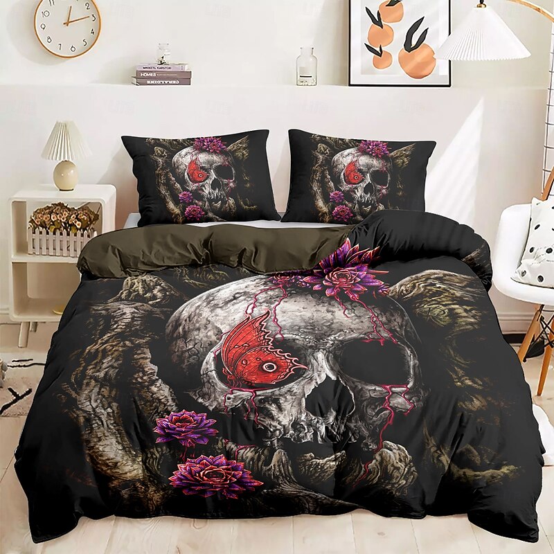 Halloween Duvet Cover A glance of evanescence by Sarah Richter Bedding Set  3-Piece Comforter Cover Set with Zipper Closure, Soft and Lightweight, Holiday Bedroom Decoration3
