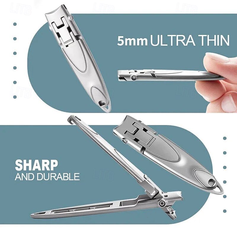 Ultra-Thin Nail Clippers Portable Wide Jaw Opening Nail Clippers Toenail Clippers for Thick Nails Cutter Manicure Pedicure2
