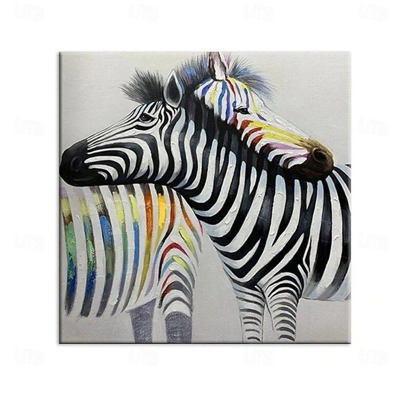 Handmade Oil Painting Canvas Wall Art Decoration Modern Animal Zebra for Home Decor Stretched Frame Hanging Painting/Rolled Frameless Unstretched Painting4