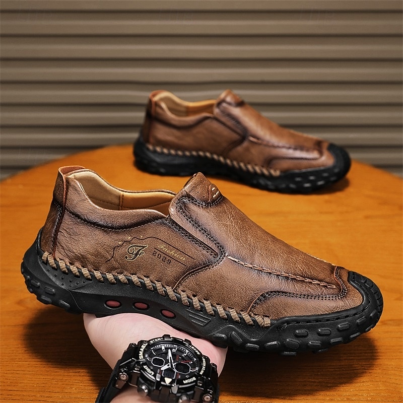 Men's Slip-On Soft Faux Leather Loafers – Anti-Slip Sole Casual Walking Shoes for Everyday Comfort & Driving2