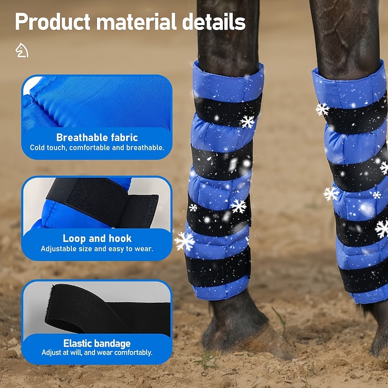 1pc Reusable Polyester Horse Leg Ice Pack - Cooling Knee and Full Leg Wrap for Injury Recovery and Muscle Relaxation - Horse Supplies