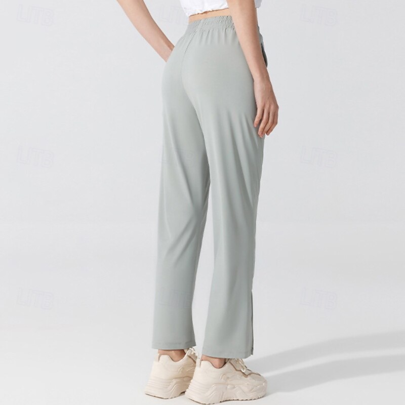 Women's Wide Leg Pants sport pants Tummy Control High Waist Gym Volleyball Workout Bottoms Solid Color Black Blue Purple Sports Activewear Loose Fit3