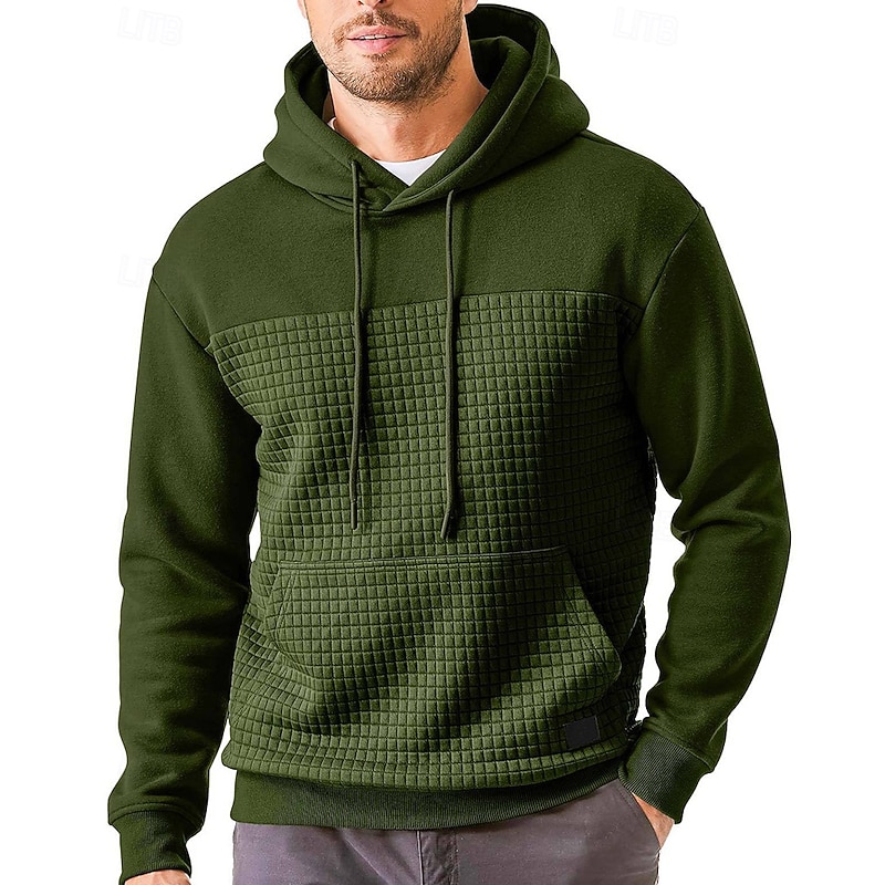 Men's Sport Hoodie Long Sleeve Hooded Top Outdoor Thermal Warm Winter Polyester Dark Grey Black Army Green Tennis Workout Running4