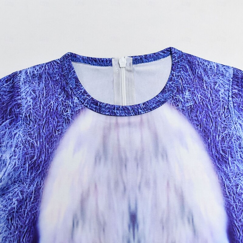 Blue Monster Mask Bodysuits Onesie Costume Adventure Movie Cosplay Movie Cosplay for Boys' Kid's Halloween Carnival World Book Day Performance Educational Dress Up School Event Dress Up3