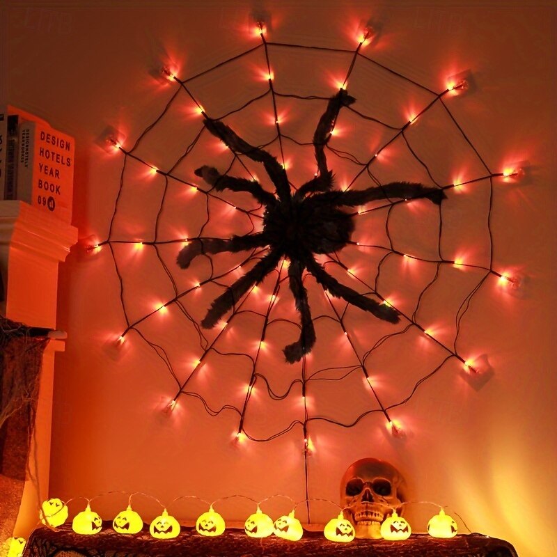 Halloween Outdoor Decorations Black Scary Giant Fake Hairy Spider Props for Yard Party Decor3