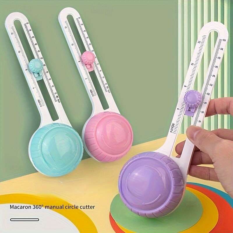 1pc Randomly Issued Adjustable Compass Card Paper Craft Origami Paper Cutting Manual Circle Cutter