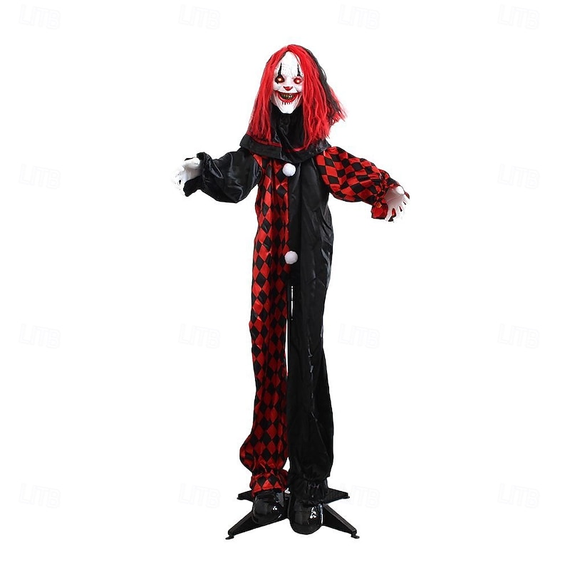Halloween Voice-Controlled Standing Ghost Clown Glowing Ghost Witch Secret Room Escape Haunted House Courtyard Decoration Props3