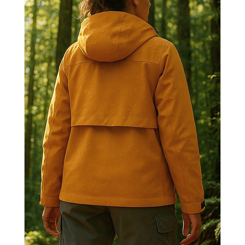 Women's Windbreaker Hiking Jacket rain coat Outdoor Waterproof Windproof Lightweight Hiking Outfits Hiking Clothes Spring Autumn / Fall Top Camping / Hiking / Caving Running Black White Yellow2