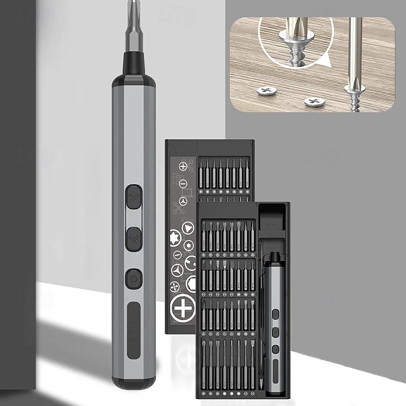 68 In 1 Mini Precision Electric Screwdriver Set Rechargeable S2 Steel Bits Cordless Power Driver Tool Kit for Home Electronics Repair and Assembly DIY Tasks