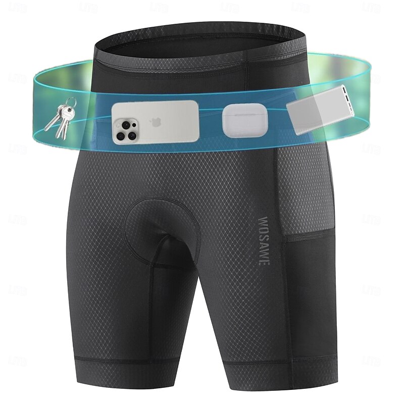 WOSAWE Bicycle cycling shorts high elastic tight breathable cycling clothing cycling trousers two side pockets cycling clothing BD1614