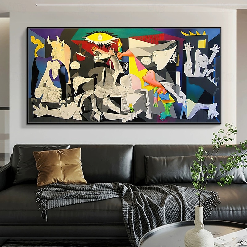 Mintura Handmade Pablo Picasso Guernica Reproduction Oil Paintings On Canvas Wall Art Decoration Modern Romd Decor Pictures For Home Decor Rolled Frameless Unstretched Painting2