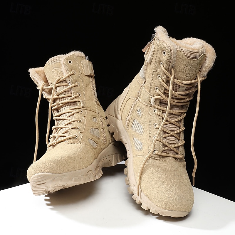Men's Tactical Combat Boots with Ankle Support, Lightweight Desert Military Boots for Hiking, Work & Outdoor Training2
