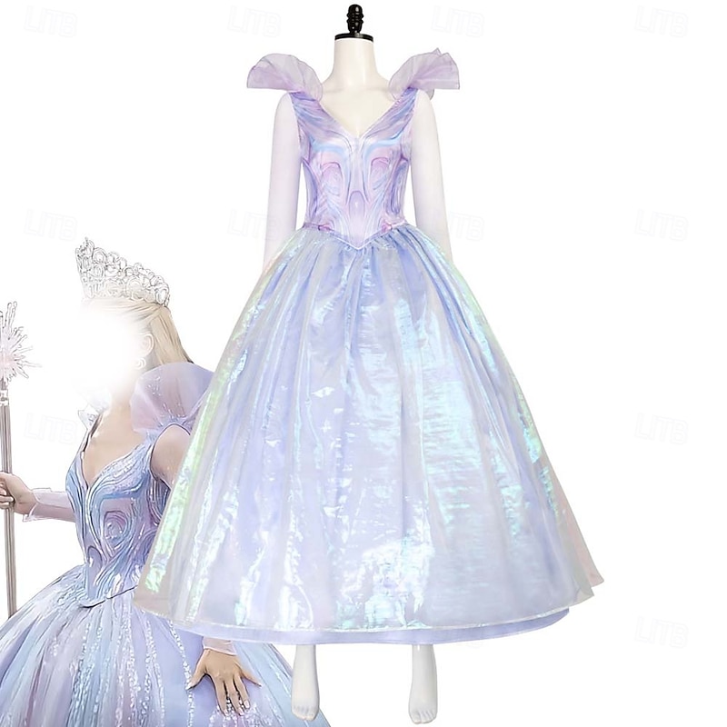 Witch Glinda Dress Prom Dress Adventure Movie Movie Cosplay for Women's Adults' Halloween Carnival World Book Day Performance Educational Dress Up School Event Dress Up