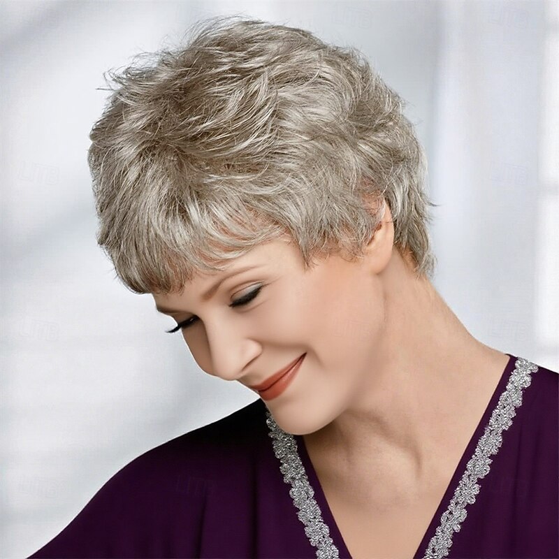 Wisped Away WhisperLite Wig Classic Short Wig with Fab Volume and Tousled Layers/Multi-Tonal Shades of Blonde Silver Brown and Red3