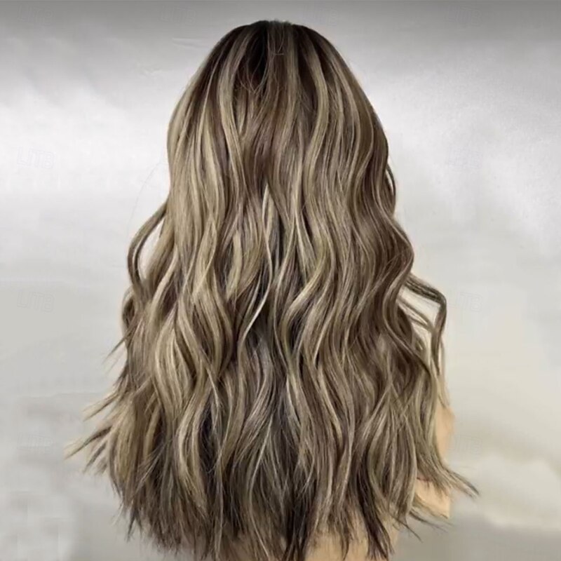 Brazilian  Remy Human Hair Glueless  Lace Closure Wigs 13x4 Lace Front Wig Hair Wavy Ash Blonde Highlighted  Human Hair Wig  with Baby Hair 100% Virgin Pre-Plucked For Women3