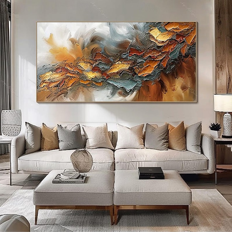 Handmade Oil Painting Wall Art Decoration Modern Hand Painted Abstract Texture for Living Room Home Decor Stretched Frame Hanging Painting/Rolled Canvas (No Frame)4