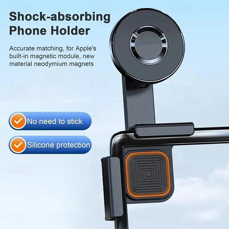 360-degree Rotating Magnetic Phone Holder For Tesla Vehicles With Silicone Protection And Anti-shake Abs Material Holder2