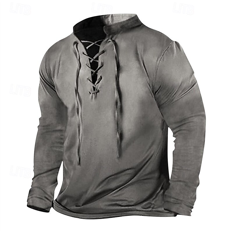 Men's Sweatshirt Black Pink Blue Green Khaki Standing Collar Plain Lace up Sports & Outdoor Daily Holiday Polyester Streetwear Basic Casual Spring Autumn / Fall Clothing Apparel Hoodies Sweatshirts3