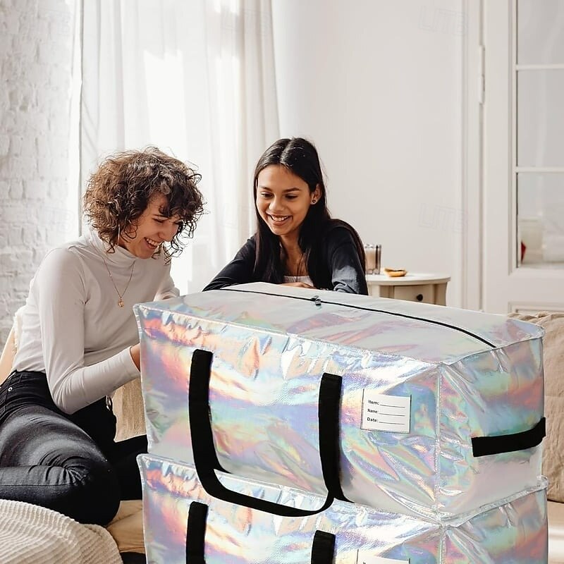 Heavy-Duty Moving Bags with Reinforced Handles Large Foldable Storage Bags Thick Woven Material Extra Capacity for Clothes Blankets Travel Outdoor Car Use4