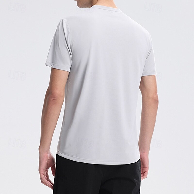 Men's Performance Shirt Sport Tee Shirt Short Sleeve Crew Neck Top Outdoor Quick Dry Lightweight Sweat wicking Breathable Polyester Black White Red Tennis Golf Running4