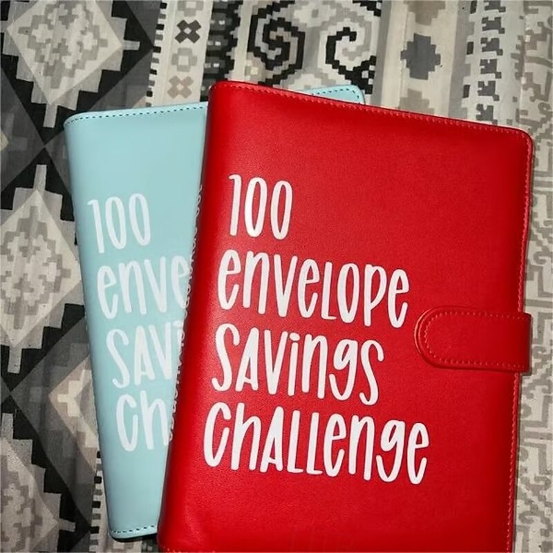 100 Envelope Savings Challenge Book A5 Budget Binder Cash Envelope Notebook 100 Day Money Saving Planner Refillable Organizer for Tracking Expenses Financial Goals and Budget Planning4