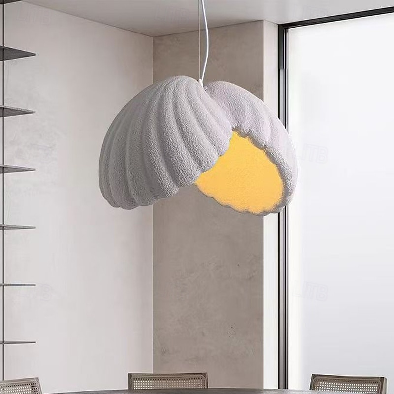 Dining Room Chandelier Wabi-sabi Style Pendant Lamp, White Ceiling Light Fixture for Kitchen Island Dining Room Bedroom, Large Hanging Light Light with 150cm,Indoor Adjustable Height3